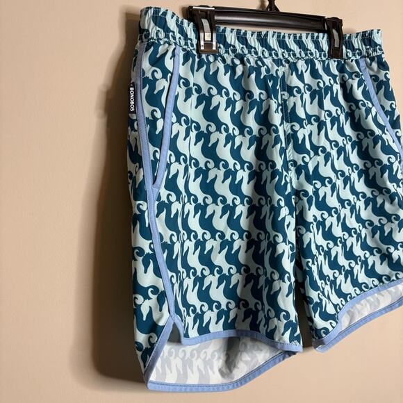 Bonobos Swim Trunks Blue Teal Seahorses 7” Size Medium - Picture 2 of 8